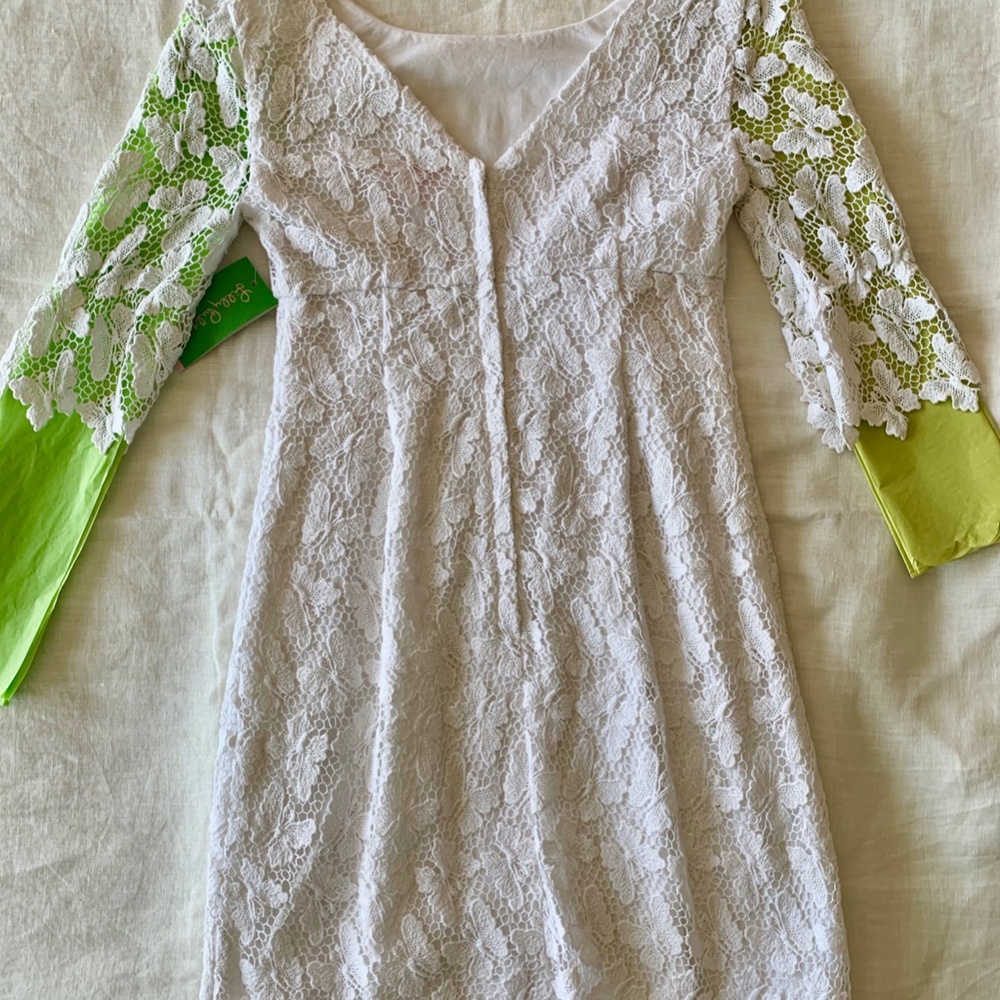 NWT Lilly Pulitzer White Butterfly Lace Dress - Picture 5 of 9